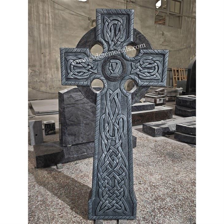 Celtic Cross with Harp Symbol